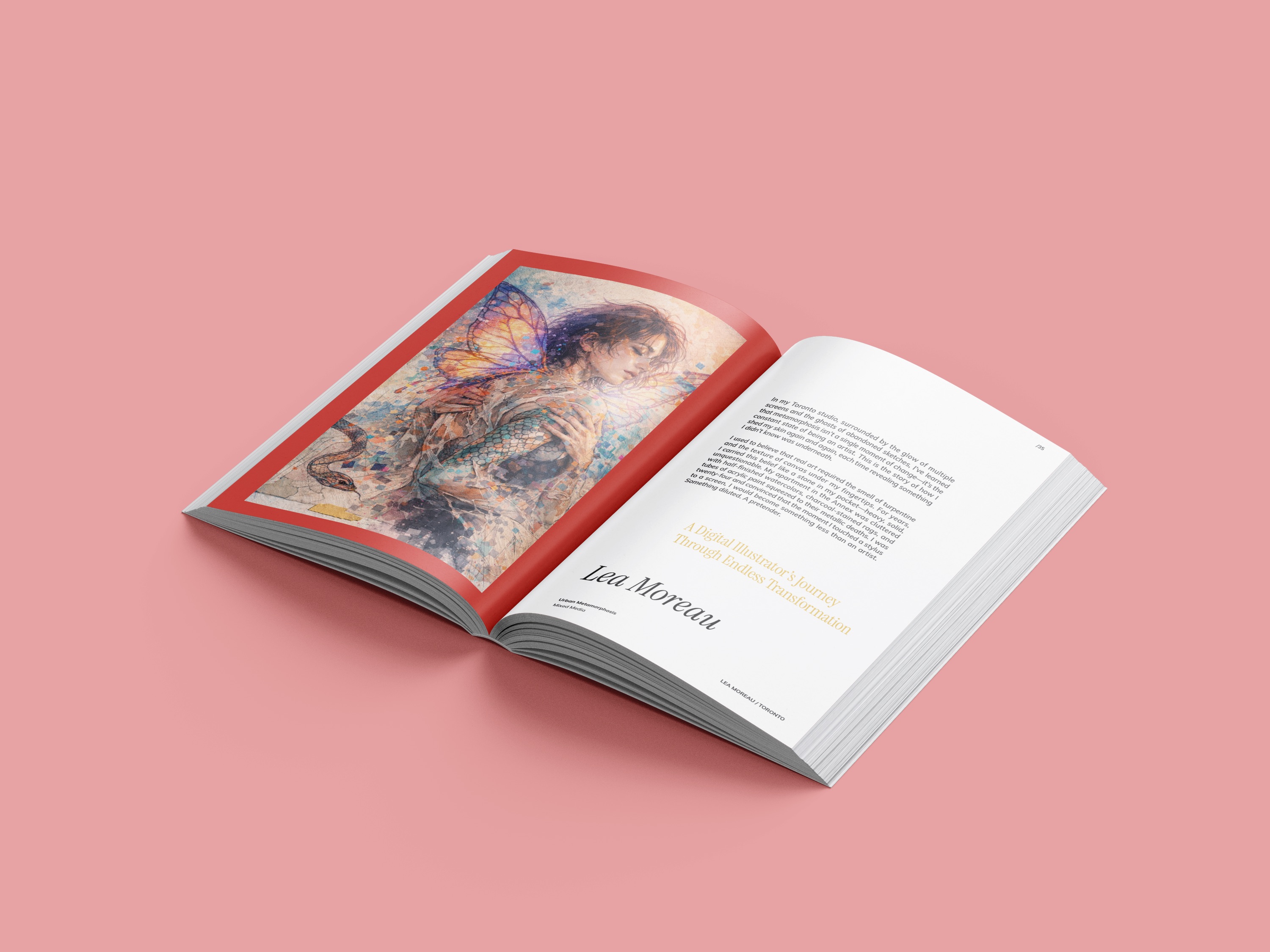 Ottawa Design Club Metamorphosis editorial zine artist profile mockup Lea Moreau