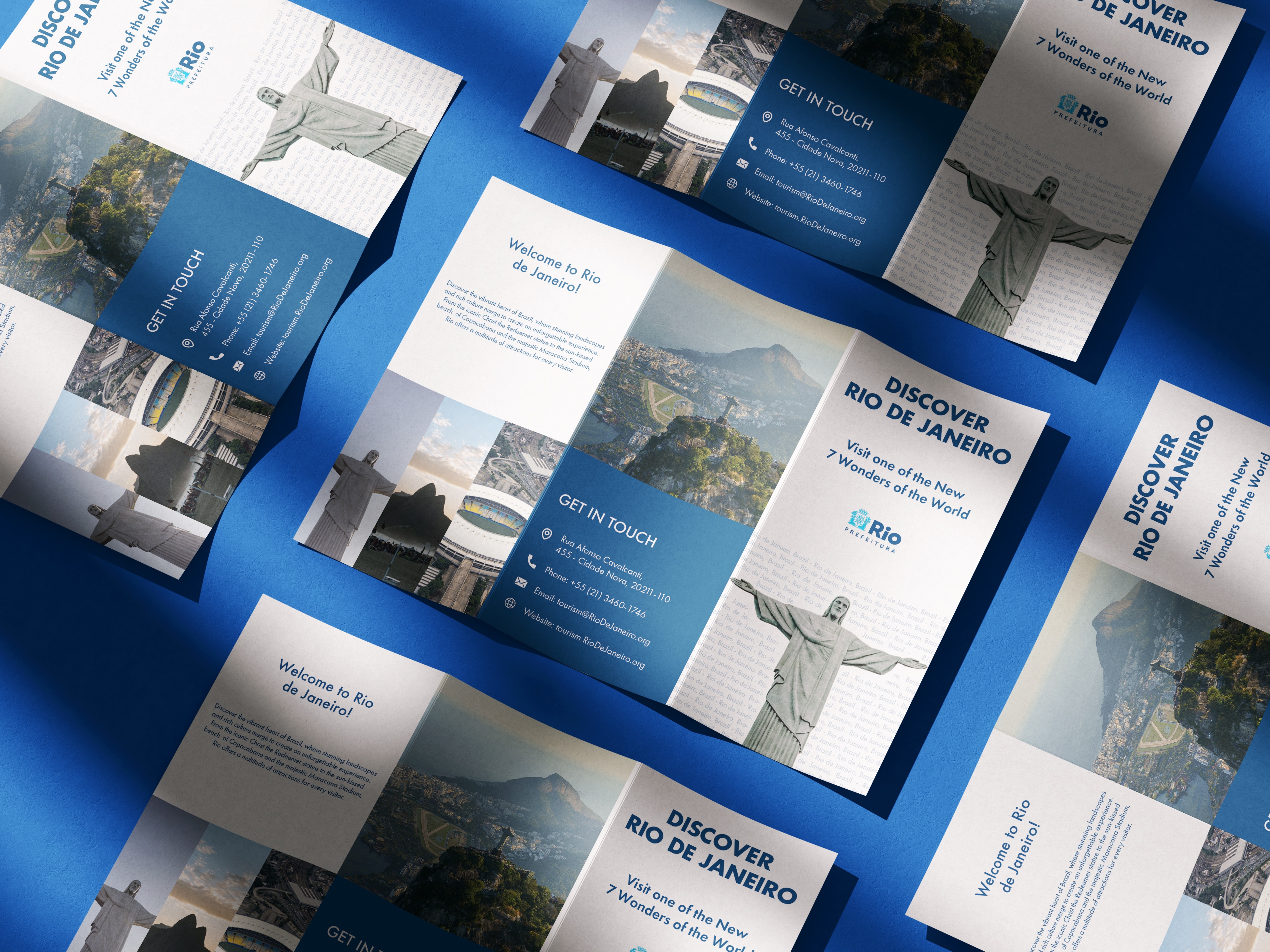 Tri-fold tourism brochure promoting Rio de Janeiro mockup 4 front