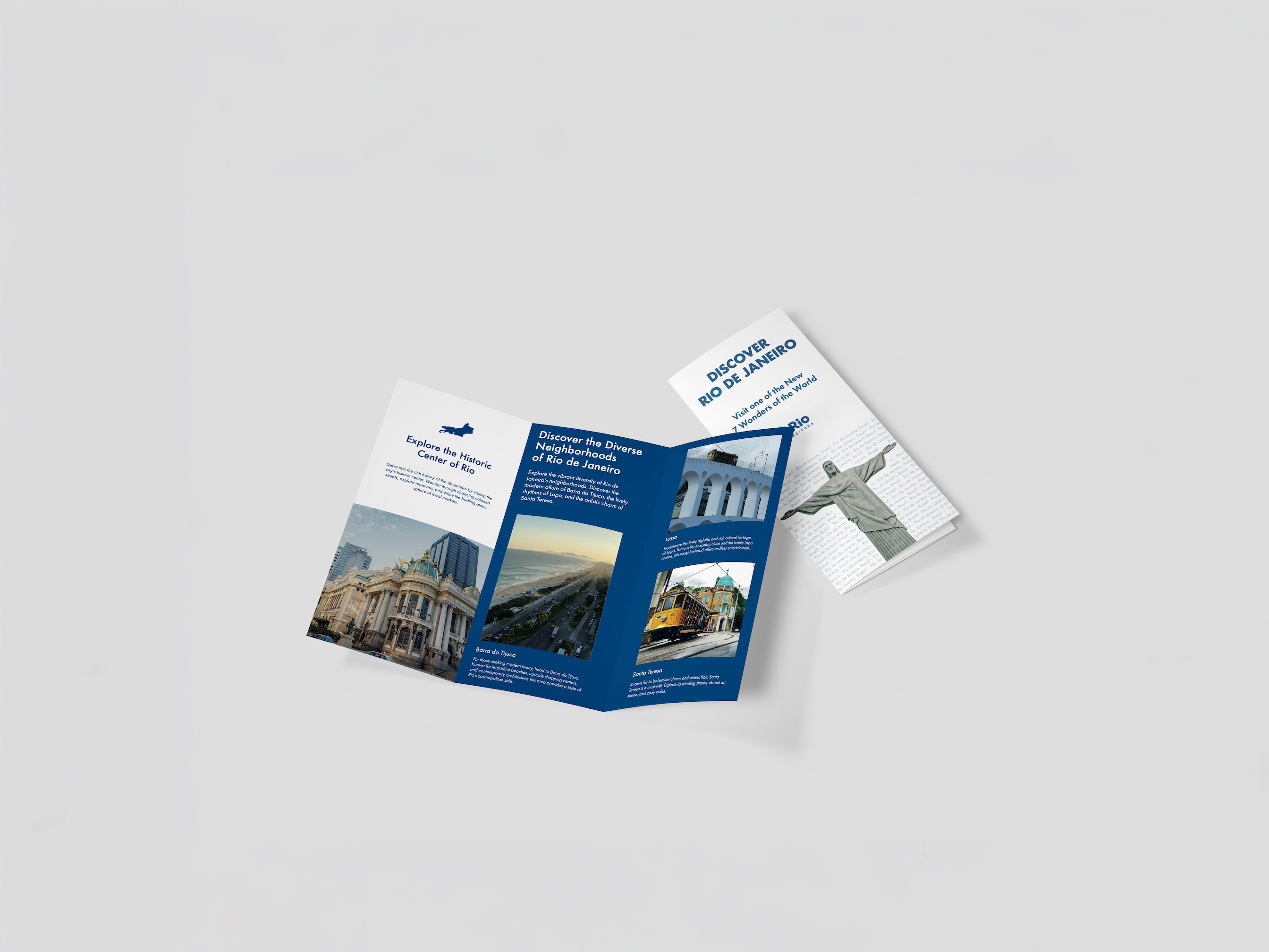 Tri-fold tourism brochure promoting Rio de Janeiro