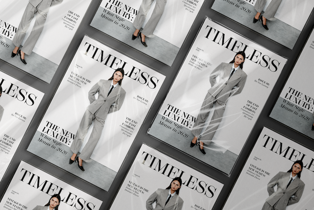 Timeless Magazine editorial magazine mockup